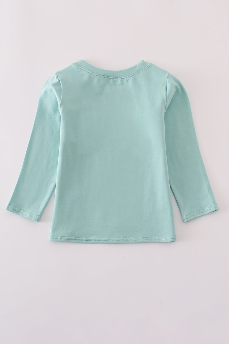 Green farm embroidery top | Boutique Children's Clothing