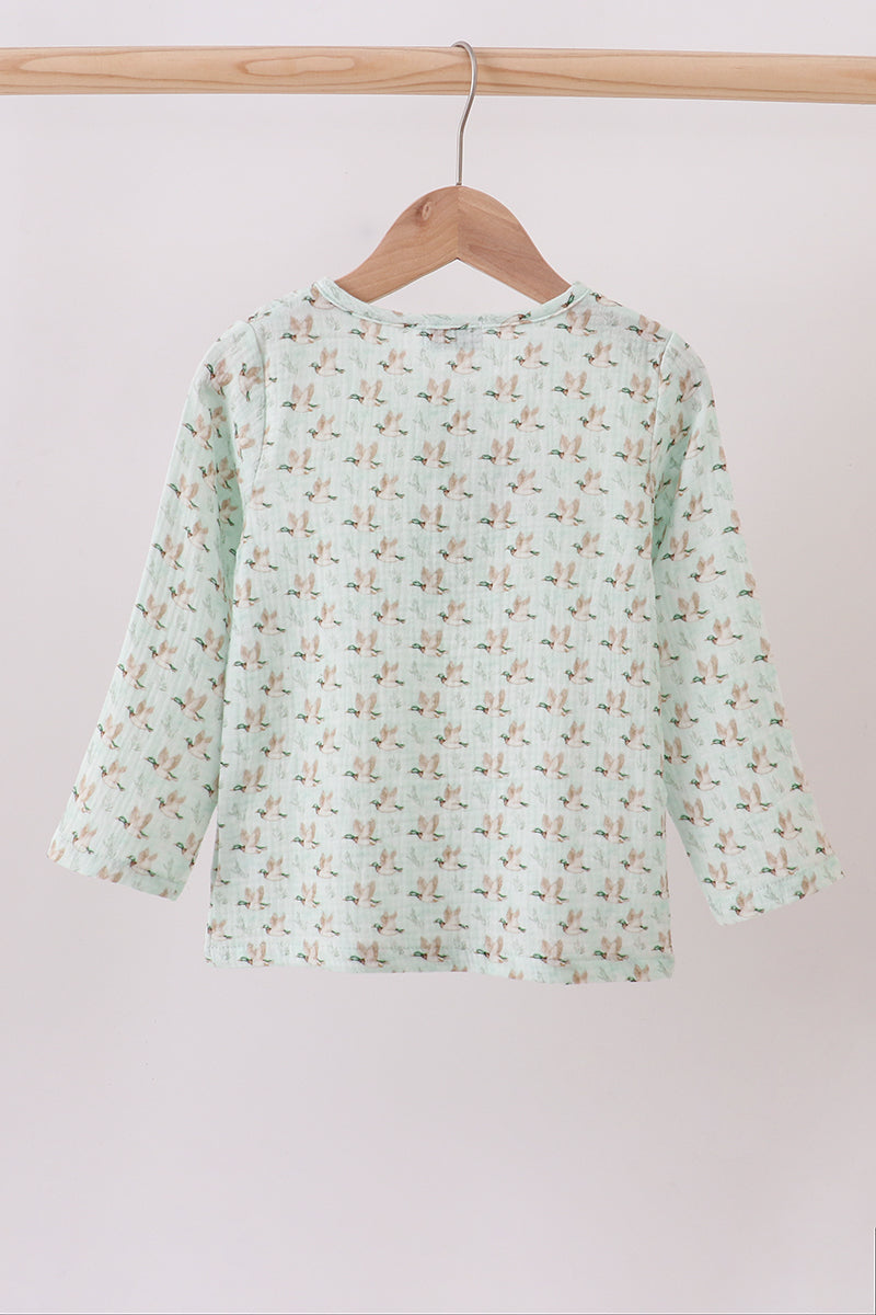 Premium duck print muslin top | Boutique Children's Clothing