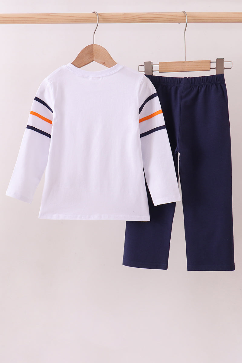 Premium Navy Auburn tiger applique pants set | Boutique Children's Clothing