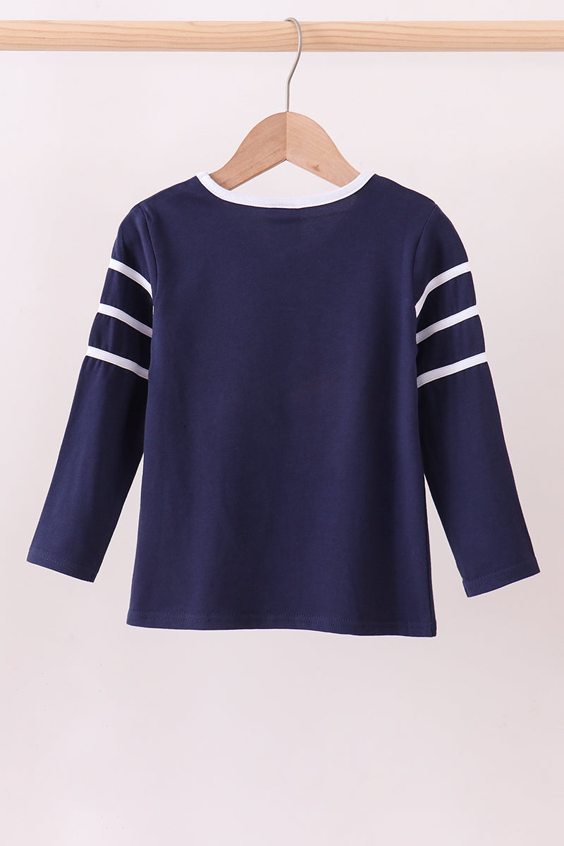 Premium Navy Auburn tiger applique top | Boutique Children's Clothing