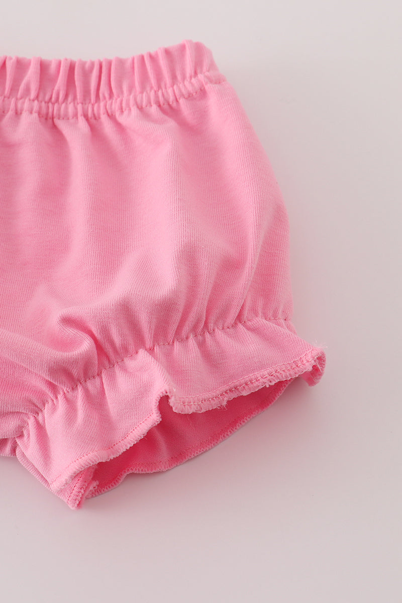 Pink Floral Ruffle Bloomer Set | Boutique Children's Clothing