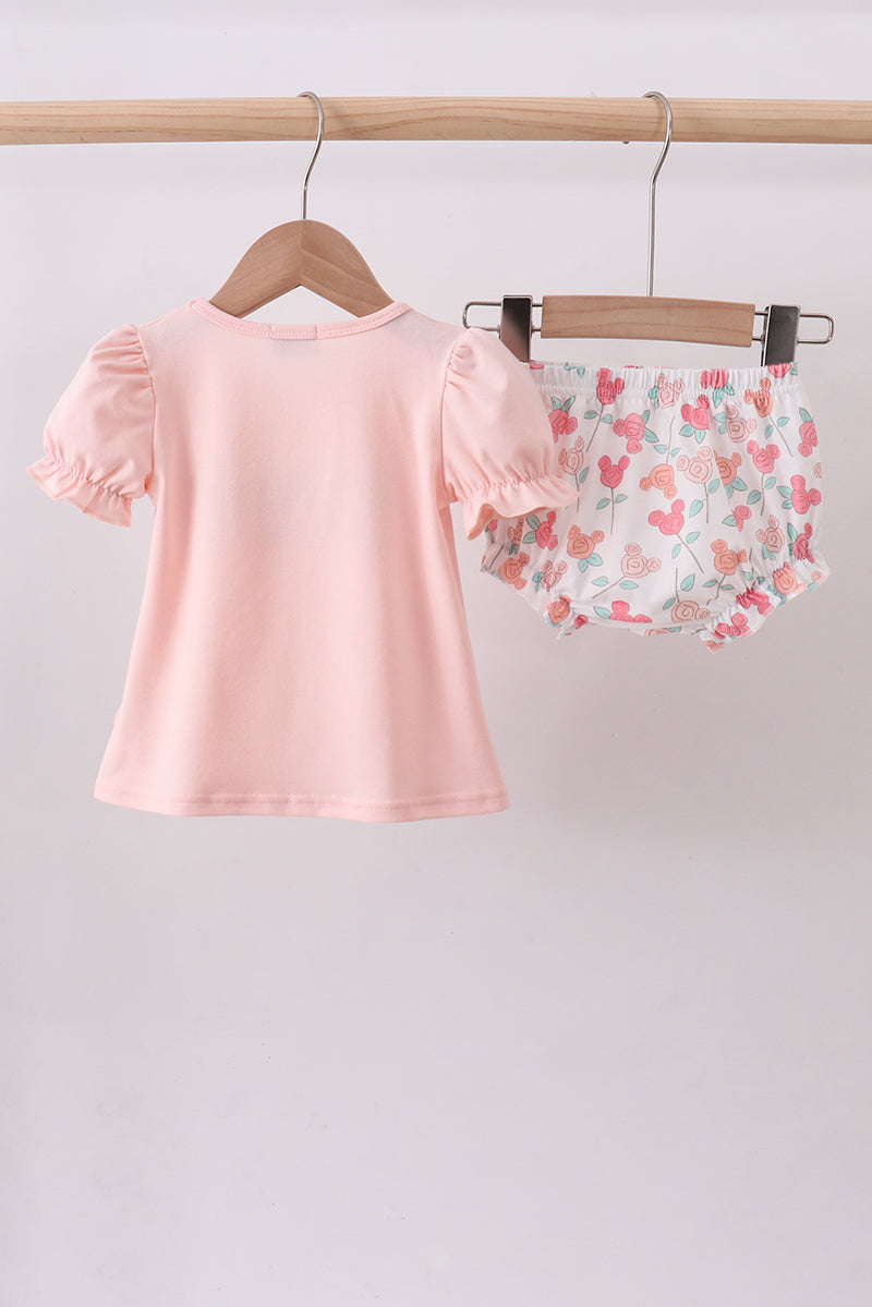 Happy Place Embroidered Bloomer Set | Boutique Children's Clothing
