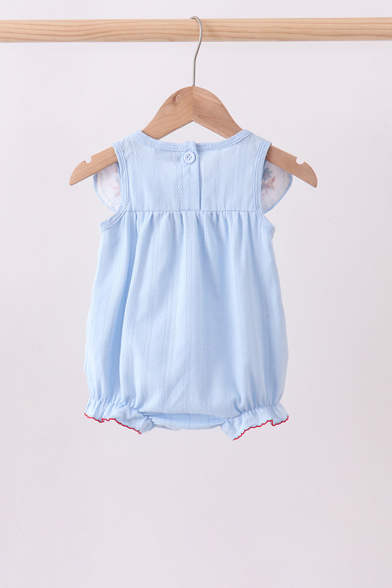 Blue jacquard embroidery bubble | Boutique Children's Clothing