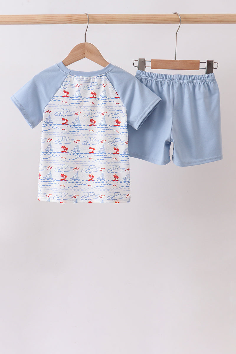 Blue Sailboat Set | Boutique Children's Clothing