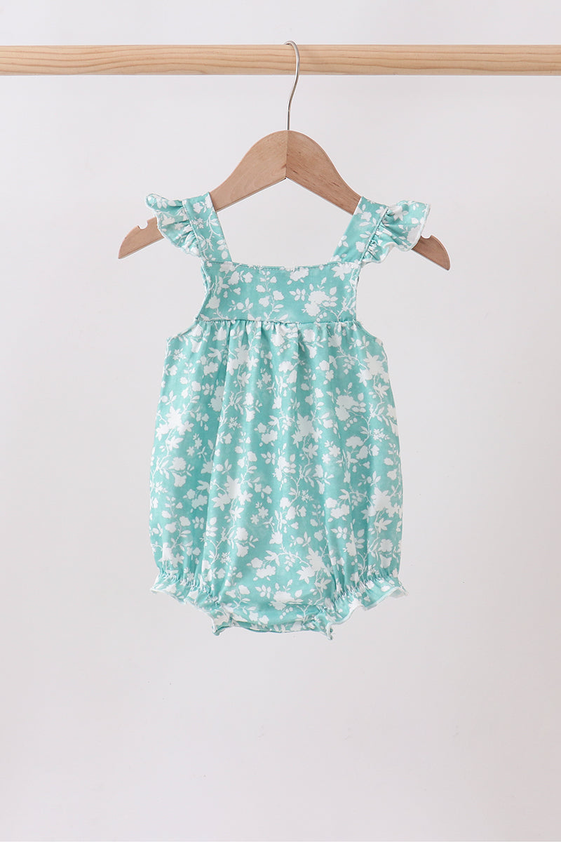Sage Floral Smocked Bubble | Boutique Children's Clothing
