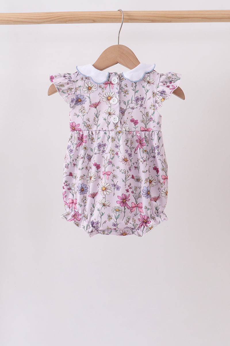 Purple Garden Ruffle Bubble | Boutique Children's Clothing