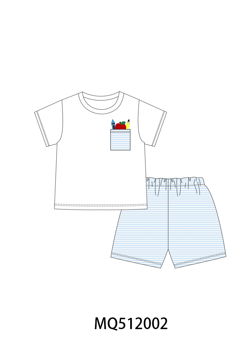 Blue School Pocket Set | Boutique Children's Clothing