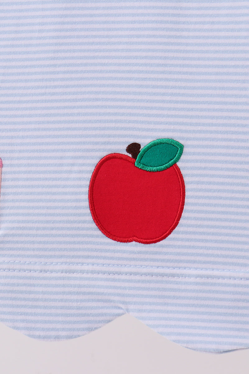 Blue School Applique Dress | Boutique Children's Clothing