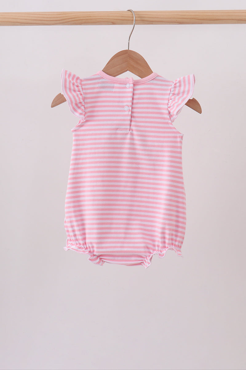 Pink Apple Pencil Embroidery Bubble | Boutique Children's Clothing