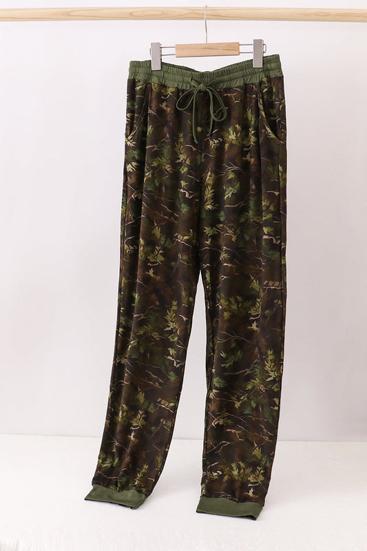 Forest Leaf Camo bamboo dad pants | Boutique Children's Clothing