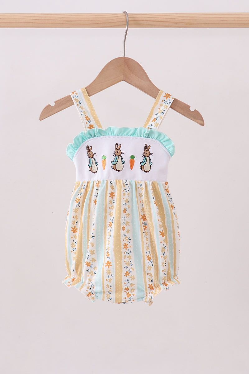 Floral bunny embroidery ruffle bubble