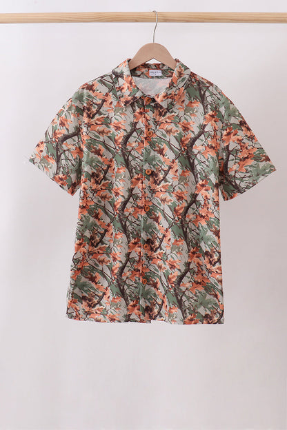 Camo Wildlife Embroidered Dad&me Button Down Shirt | Boutique Children's Clothing