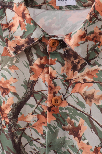 Camo Wildlife Embroidered Dad&me Button Down Shirt | Boutique Children's Clothing