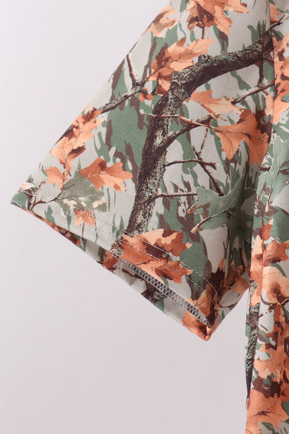 Camo Wildlife Embroidered Dad&me Button Down Shirt | Boutique Children's Clothing