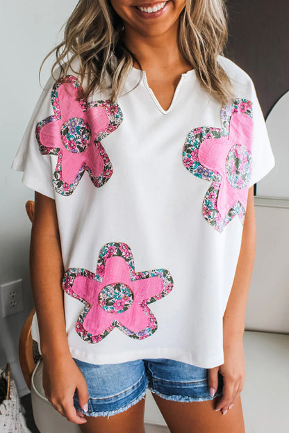 White Floral Appliqué Top February.
