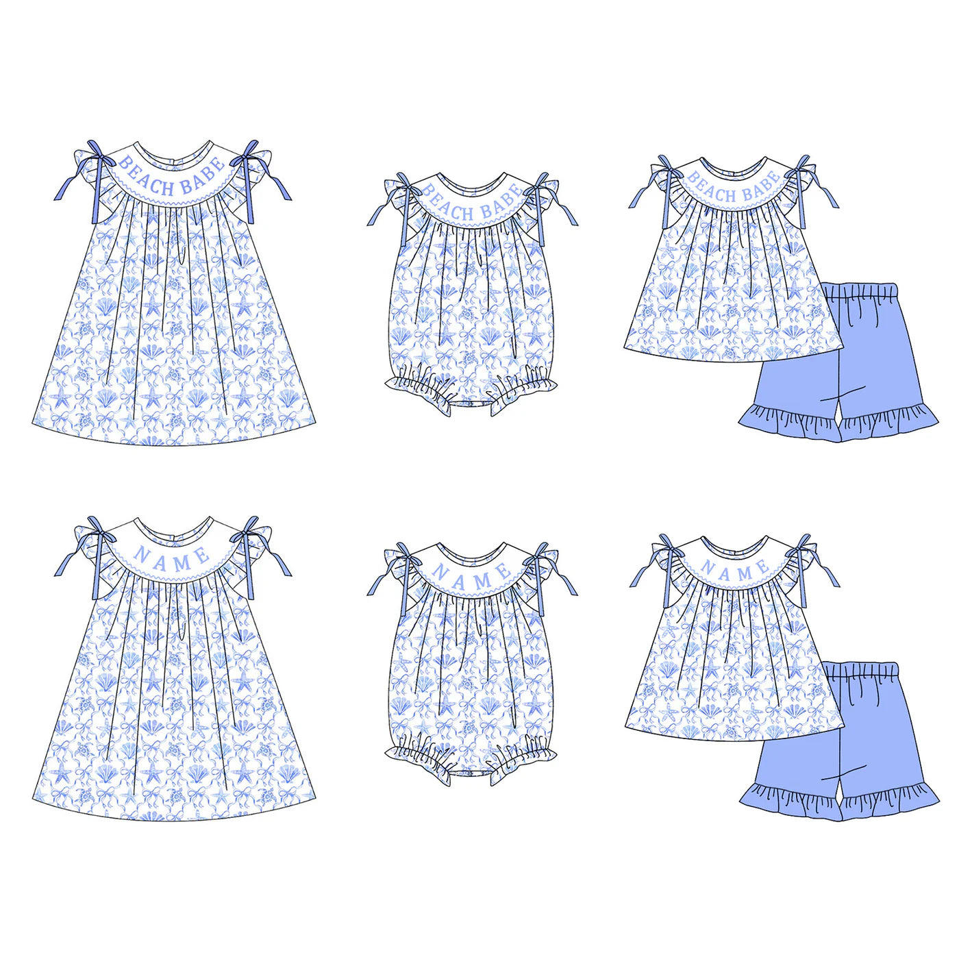 Beach Babe Personalized Smocked Collection