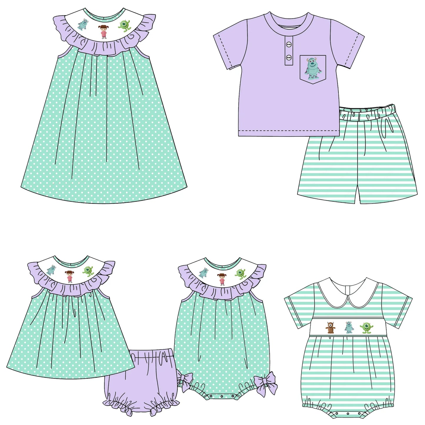 Laugh Floor Buddies Smocked Collection