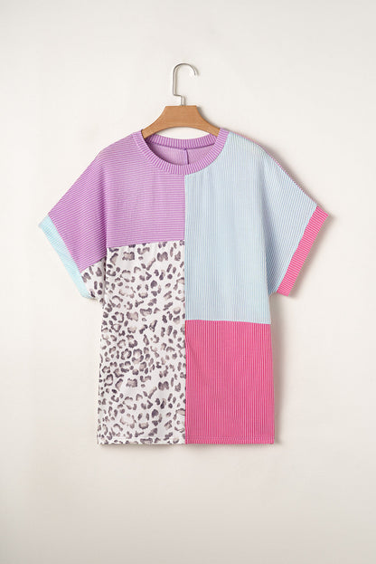 Plus Leopard Corded Patchwork Top March.