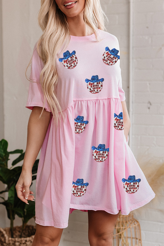 Pink Disco Patriotic Dress RTS | Boutique Children's Clothing