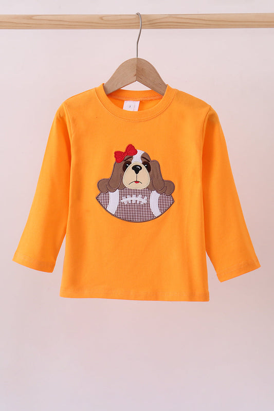 Premium Orange Tennessee puppy applique top | Boutique Children's Clothing
