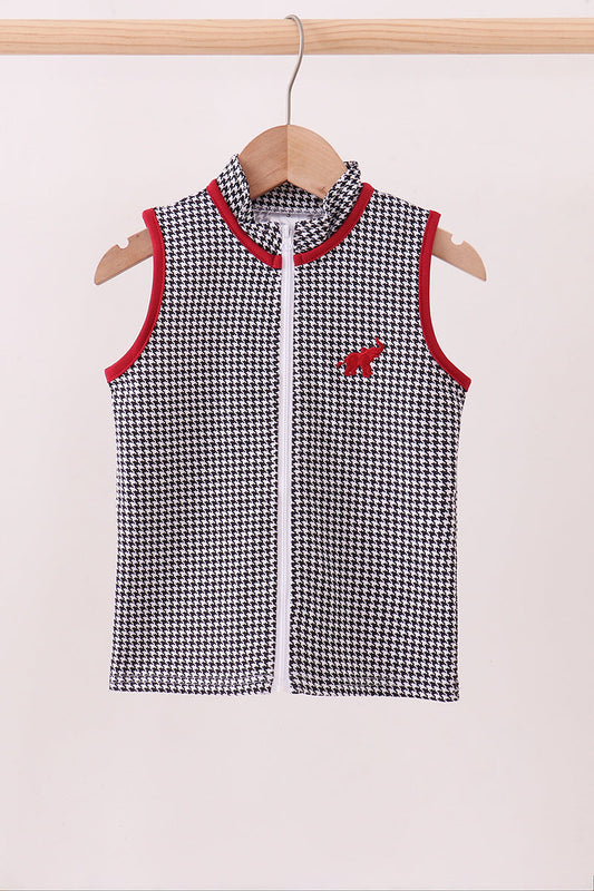 Premium Black Alabama elephant embroidery vest | Boutique Children's Clothing