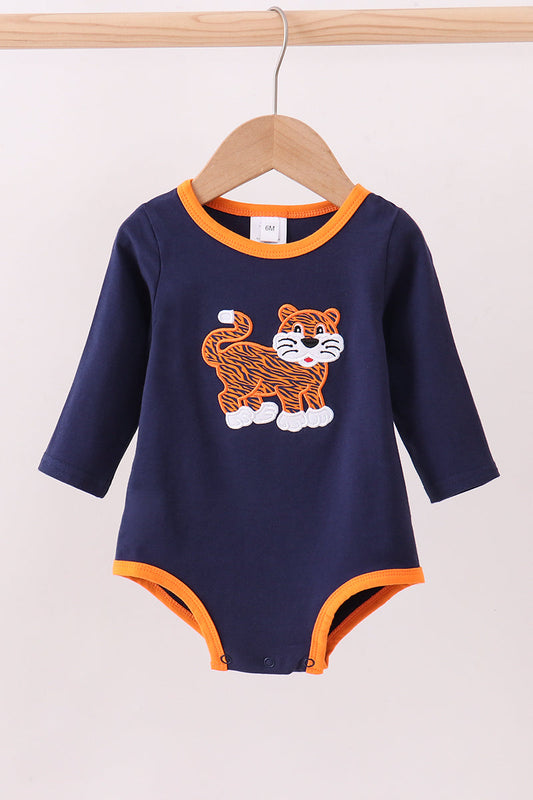 Premium Navy Auburn tiger applique bubble | Boutique Children's Clothing