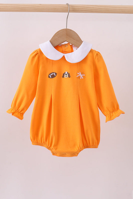 Premium Orange Tennessee puppy applique bubble | Boutique Children's Clothing