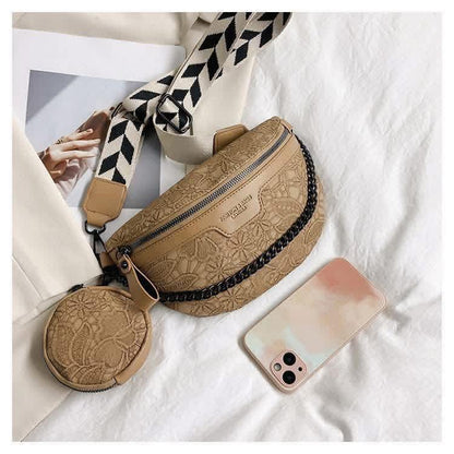 Floral Embossed Crossbody Bag
