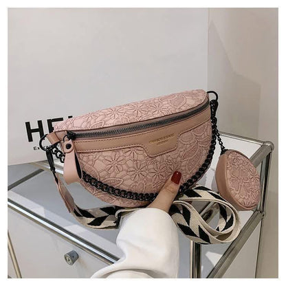 Floral Embossed Crossbody Bag