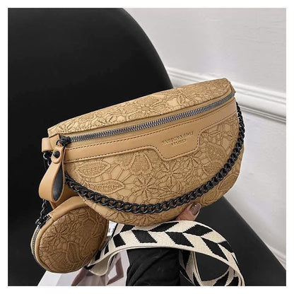 Floral Embossed Crossbody Bag