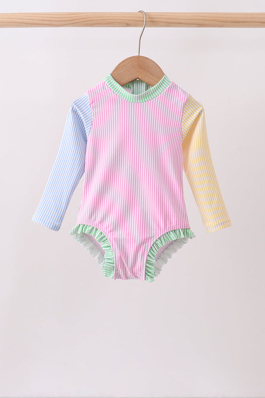 Pink stripe rashguard | Boutique Children's Clothing