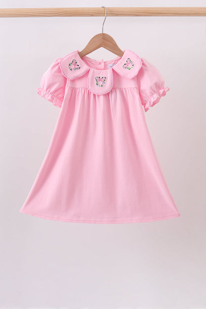 Pink Floral Embroidery Dress | Boutique Children's Clothing