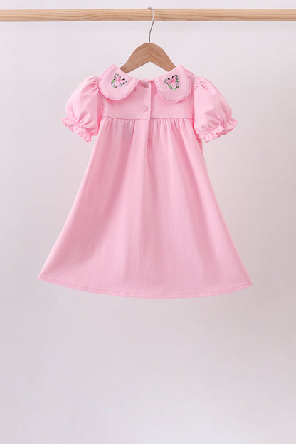 Pink Floral Embroidery Dress | Boutique Children's Clothing