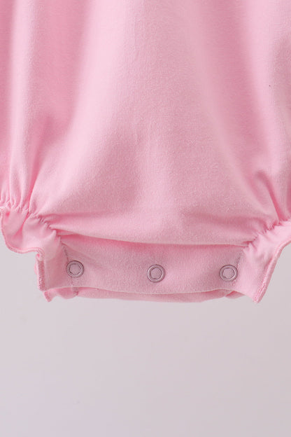 Pink Floral Embroidery Bubble | Boutique Children's Clothing