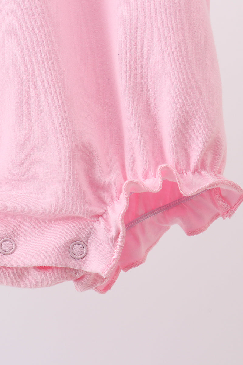 Pink Floral Embroidery Bubble | Boutique Children's Clothing