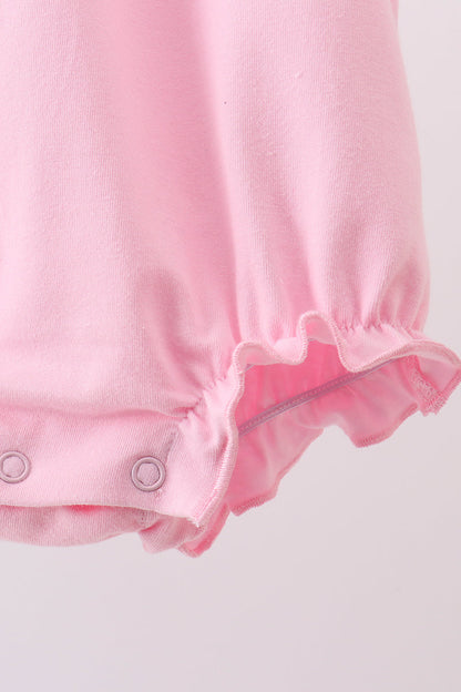 Pink Floral Embroidery Bubble | Boutique Children's Clothing