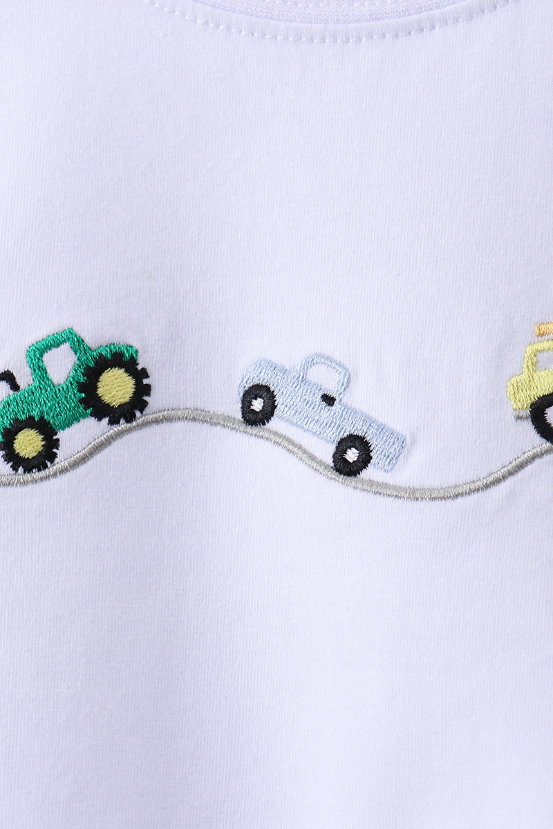 Blue Vehicle Embroidered Set | Boutique Children's Clothing