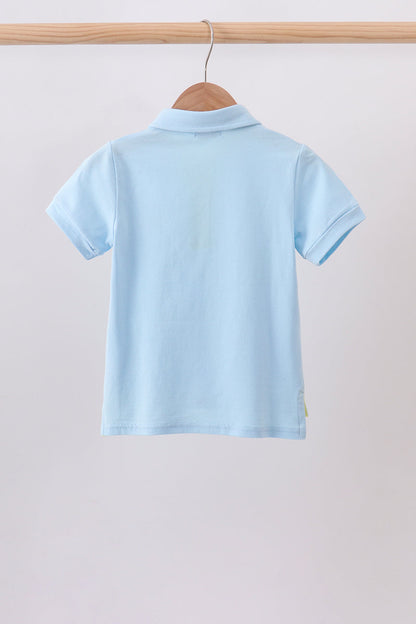 Blue Tractor Embroidered Polo | Boutique Children's Clothing