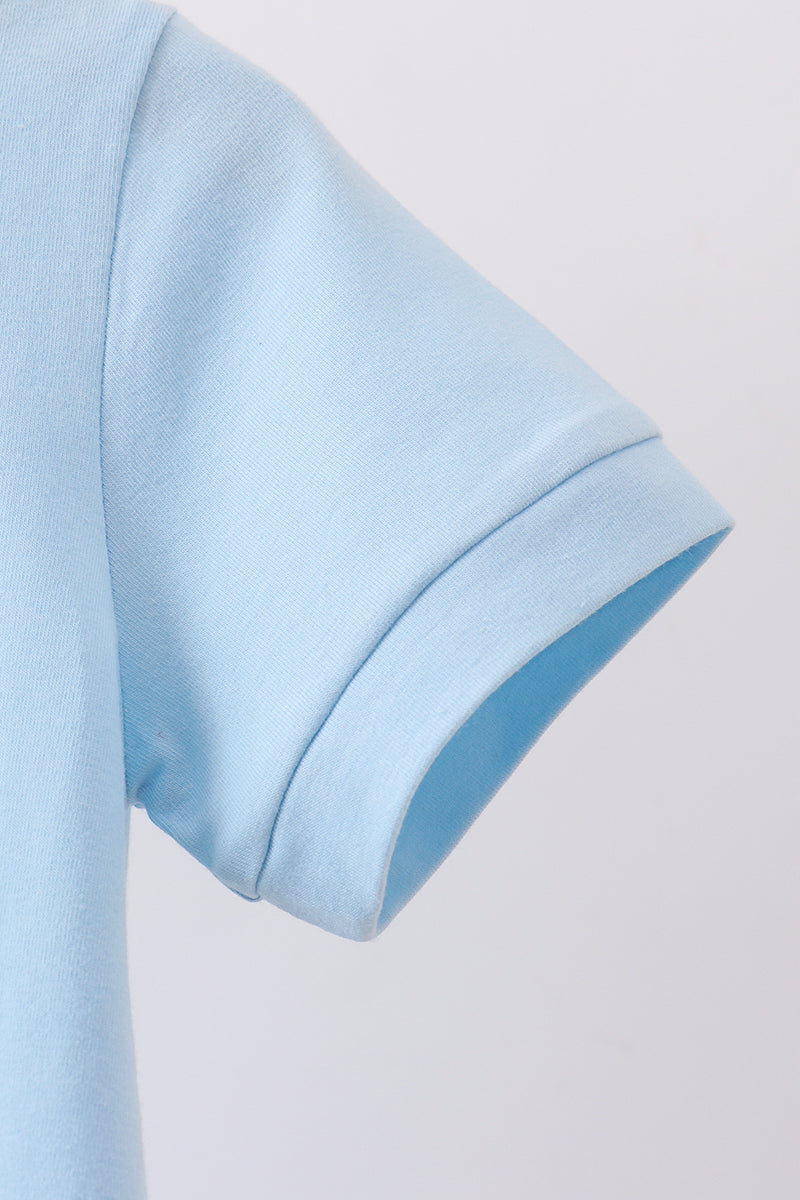 Blue Tractor Embroidered Polo | Boutique Children's Clothing