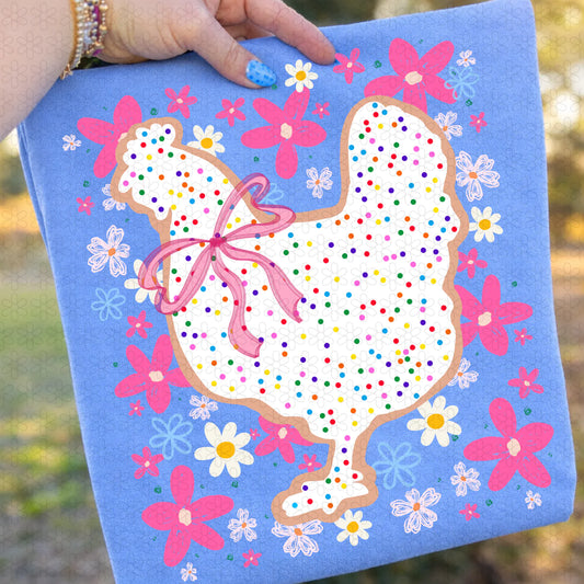 Animal Cracker Chicken Floral Completed Tee