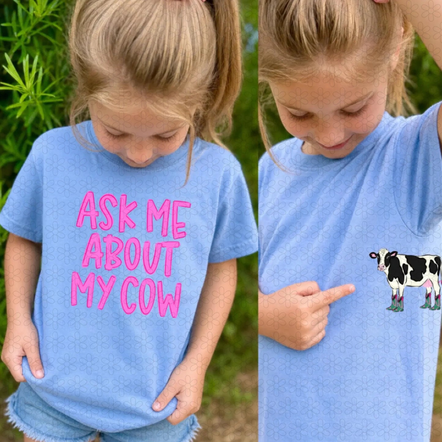 Ask Me About My Cow- PINK Completed Tee