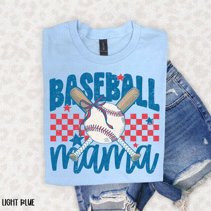 Baseball Mama Blue and Red Completed Tee