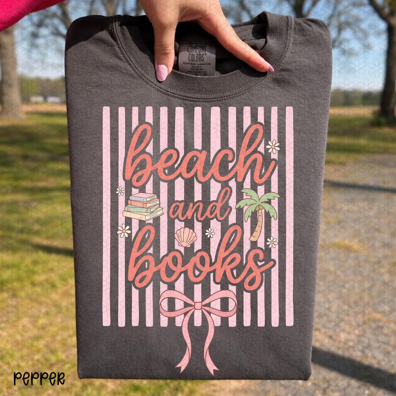Beach and Books Completed Tee