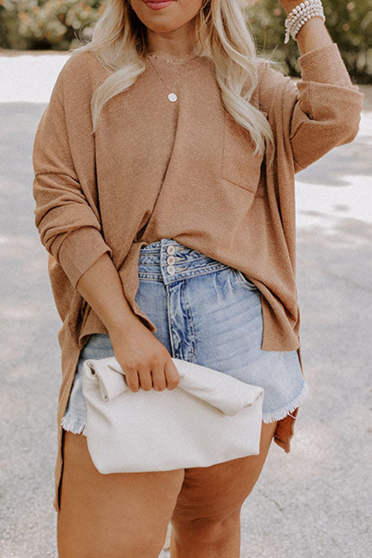 Beige Plus Size Knit Top RTS | Boutique Children's Clothing