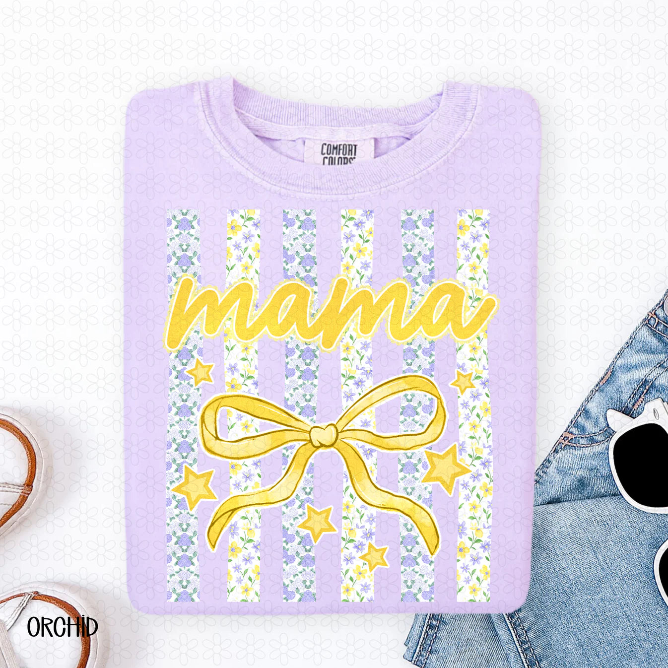Purple Floral Mama Completed Tee
