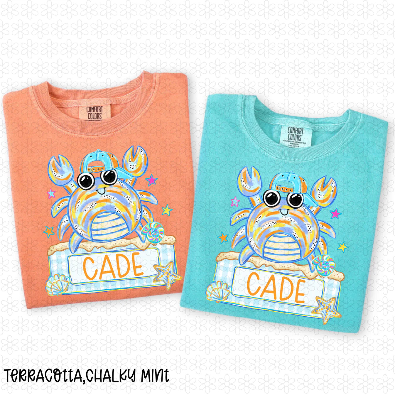 Blue Crab Custom Name Plate Completed Tee