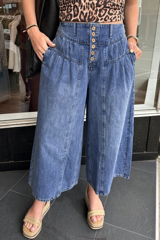 Blue High Rise Denim Pants | Boutique Children's Clothing