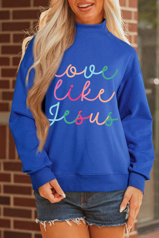 Blue Love LIke Jesus Sweatshirt LT | Boutique Children's Clothing