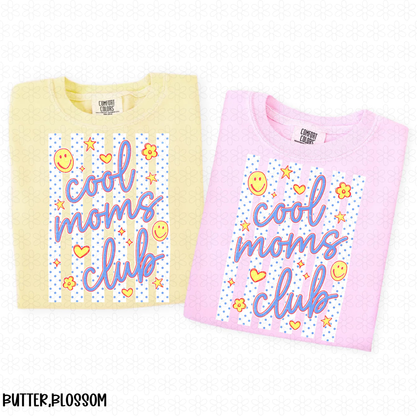 Blue Polka Dot Cool Moms Club Completed Tee