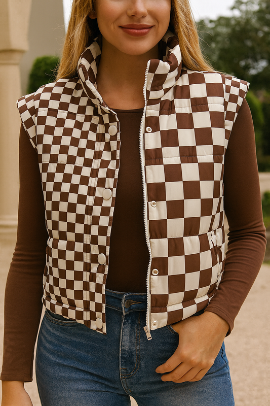 Checkered Puffer Vest RTS | Boutique Children's Clothing